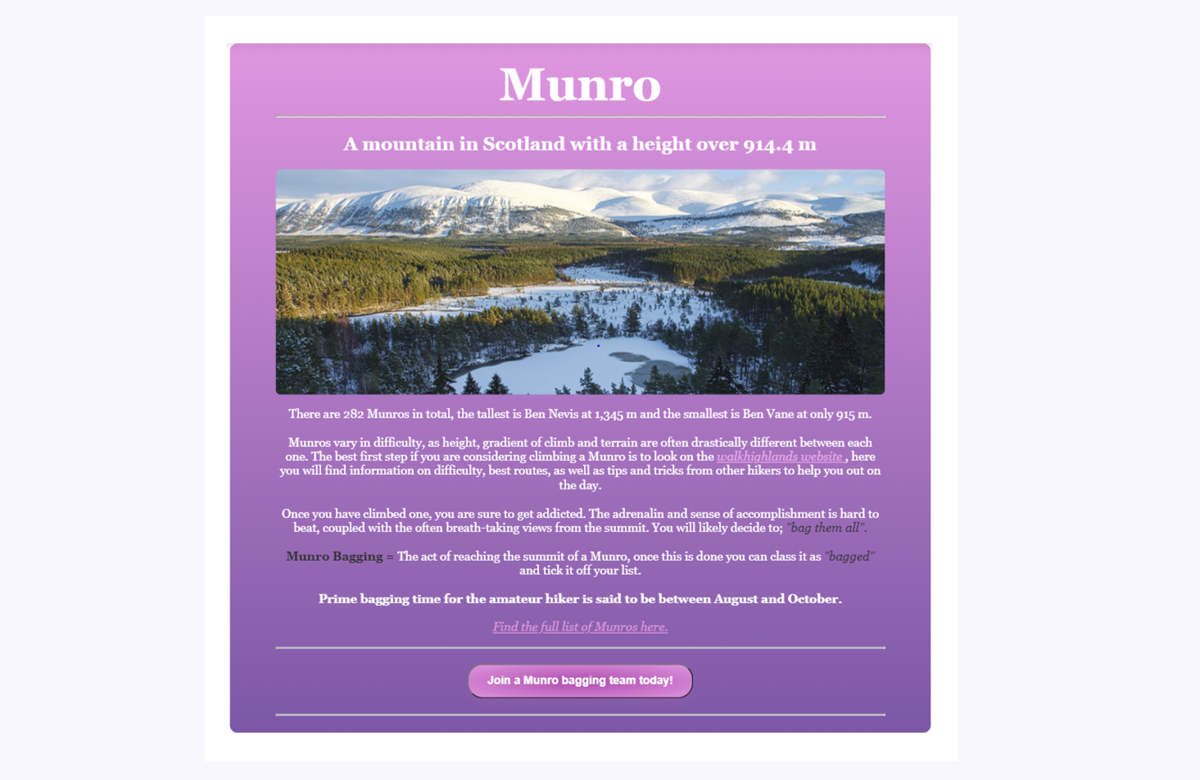 Munro project preview